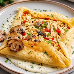 Crepe de Pollo con Champiñones