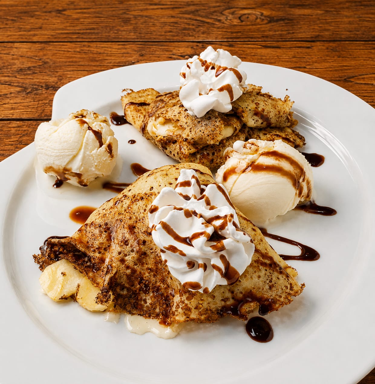 Crepe de mantequilla de mani manzana banana y miel